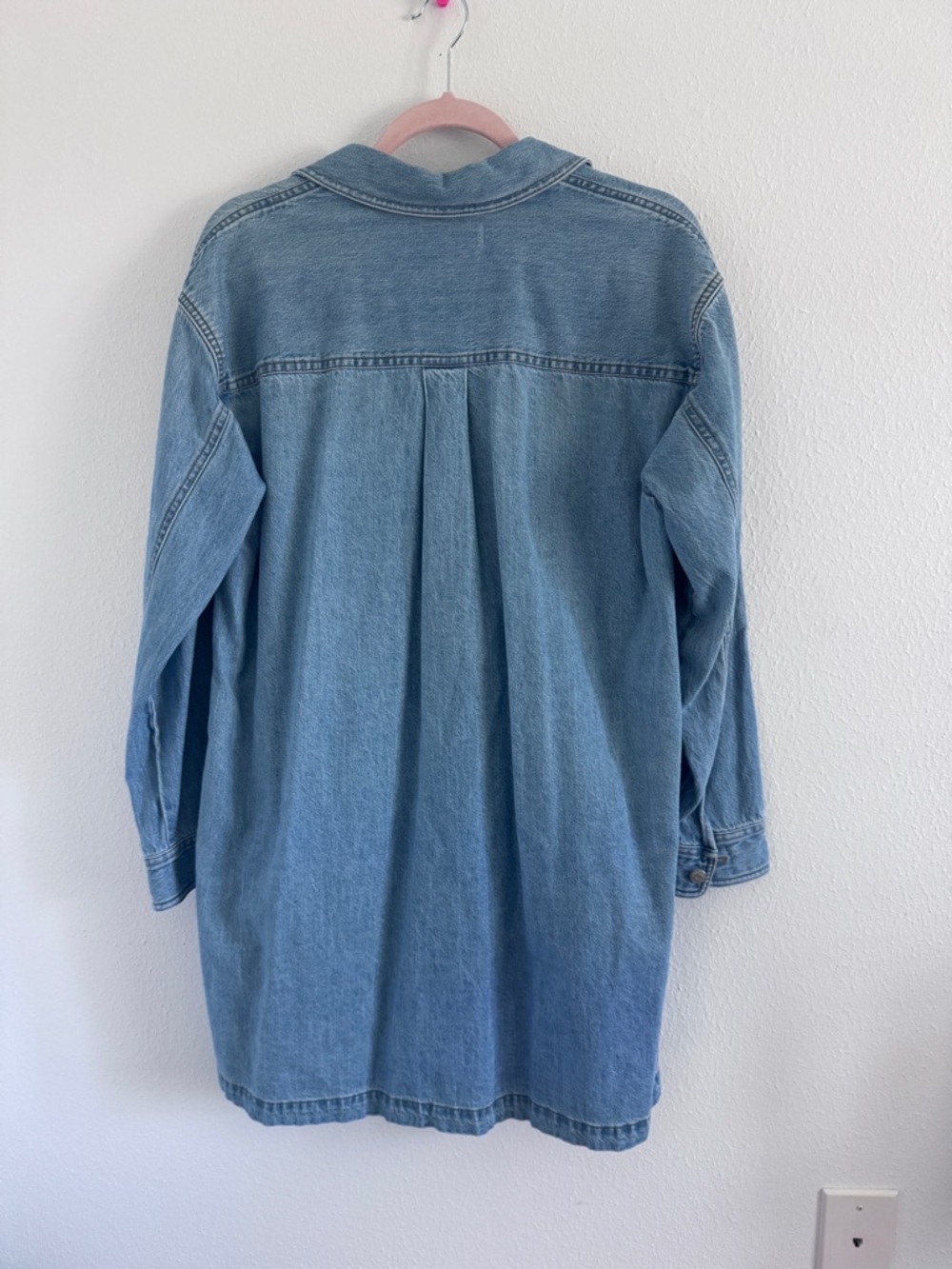 ✨ Madewell Denim Button-Front Mini Shirt Dress Blue ✨ Size S - Picture 2 of 9
